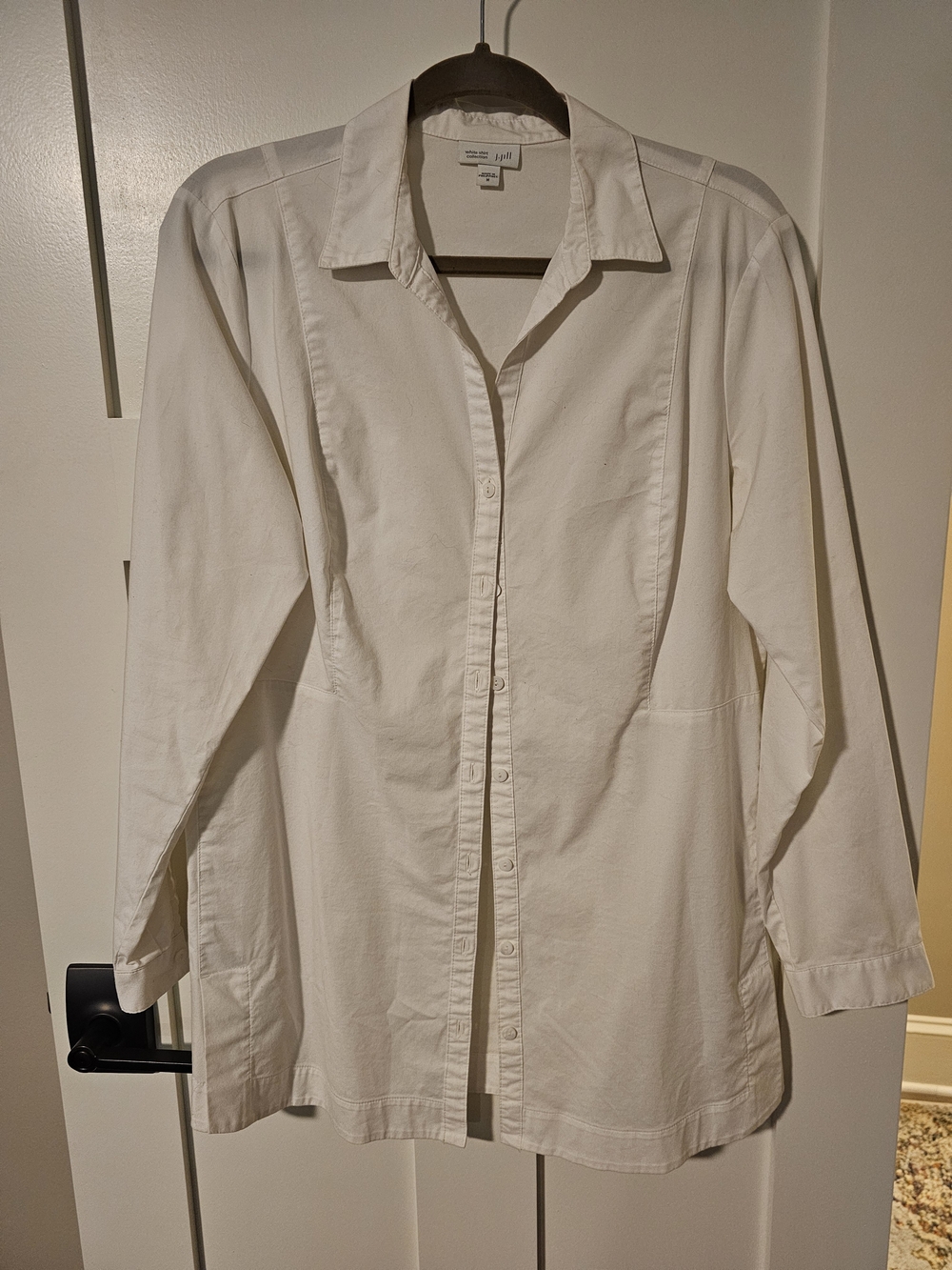 J.Jill White Long Women's Button-Front Shirt